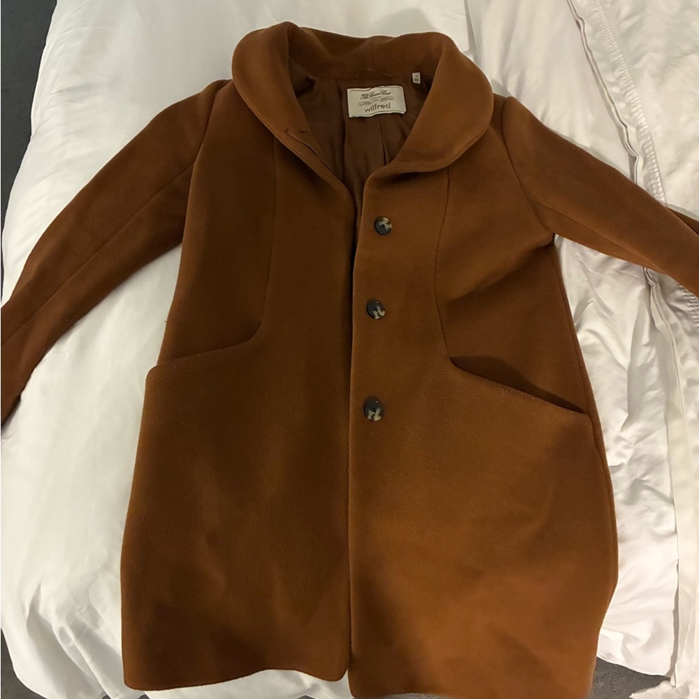 Wilfred Burnt Orange Wool Swing Coat